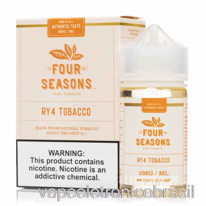 Vape Recarregável Ry4 Tabaco - Quatro Estações - 60ml 12mg